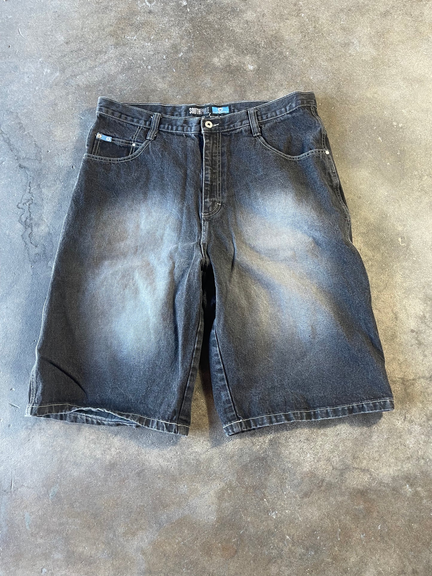 Baggy Grey Washed Southpole Jorts 40x14