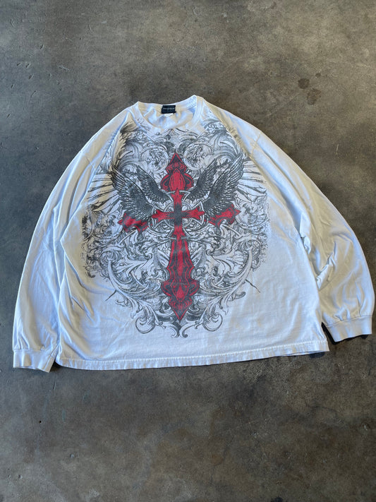 00’s White Hybrid Longsleeve 2XL