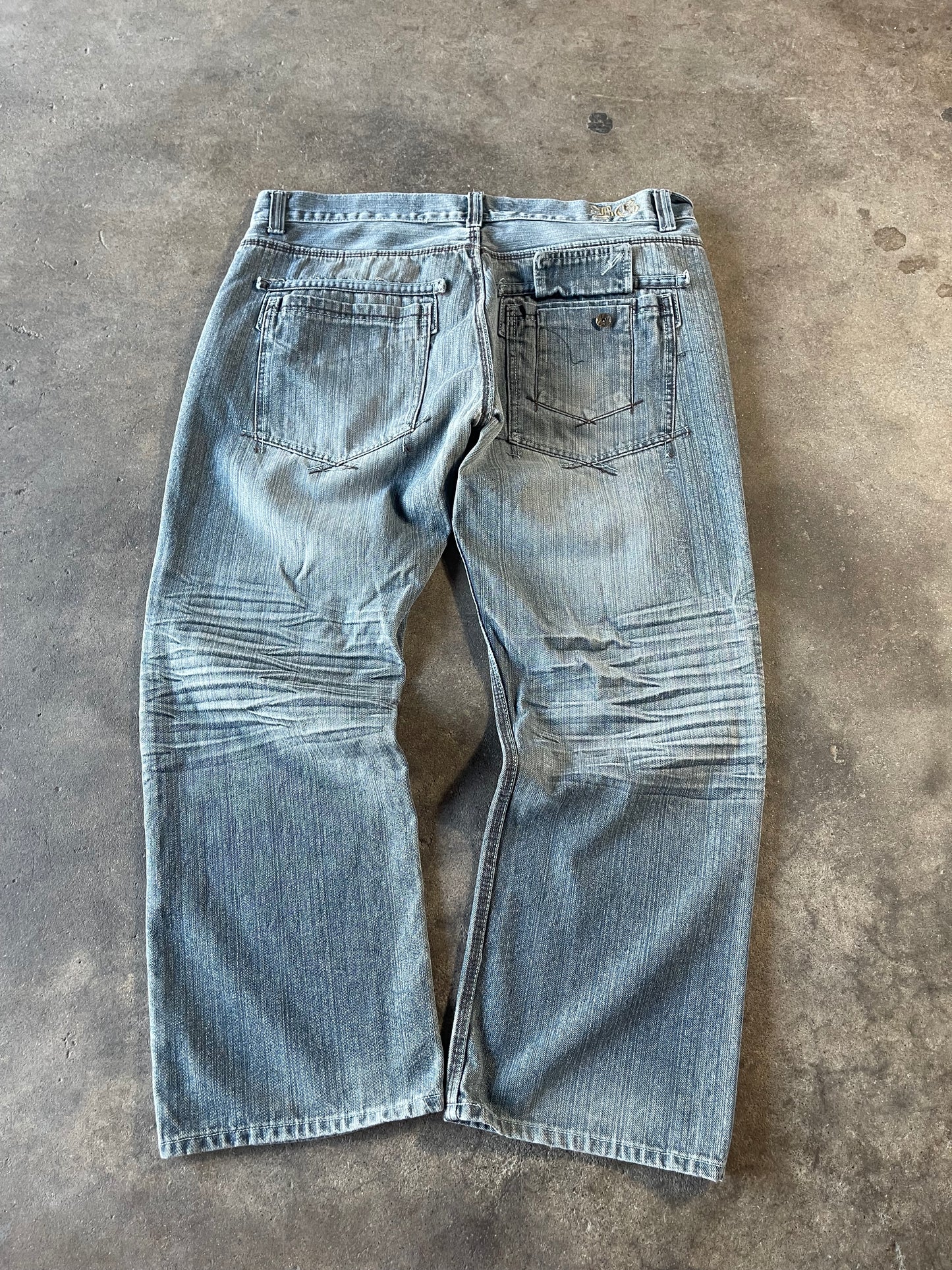 Baggy Gray Washed Jeans 42x30