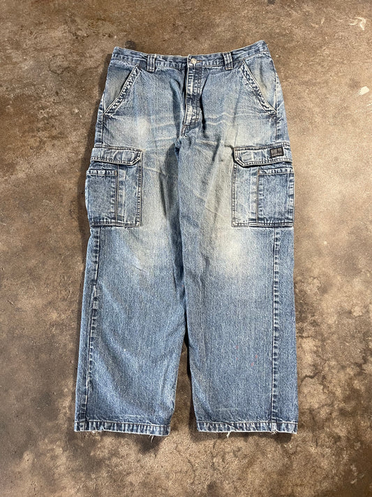 Baggy Light Wash Cargo Jeans 36x30