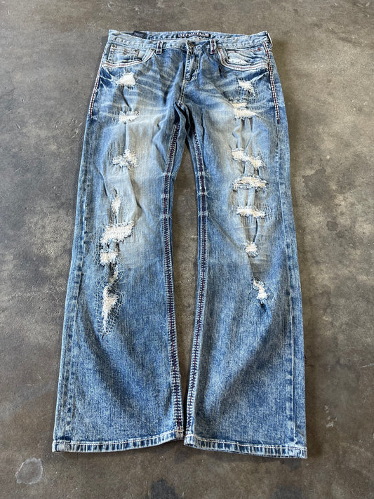 Distressed Affliction Jeans 38x32