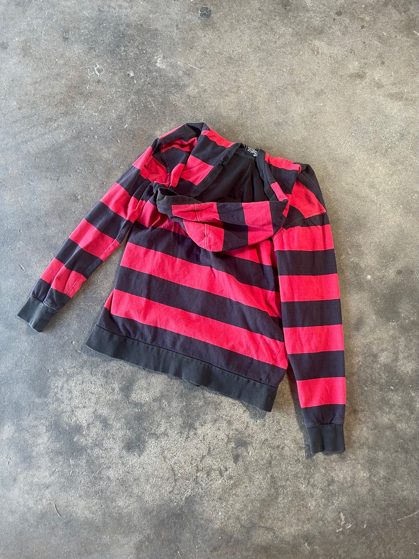 Red Striped Zip Up Small