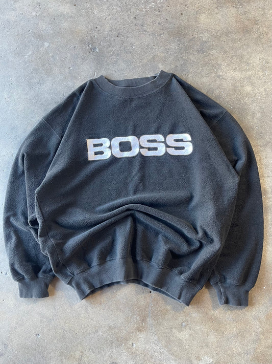 00’s Baggy Black Boss Sweater Large