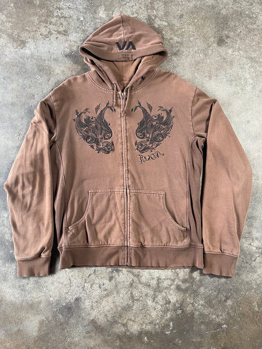 Brown RVCA Zip Up Large