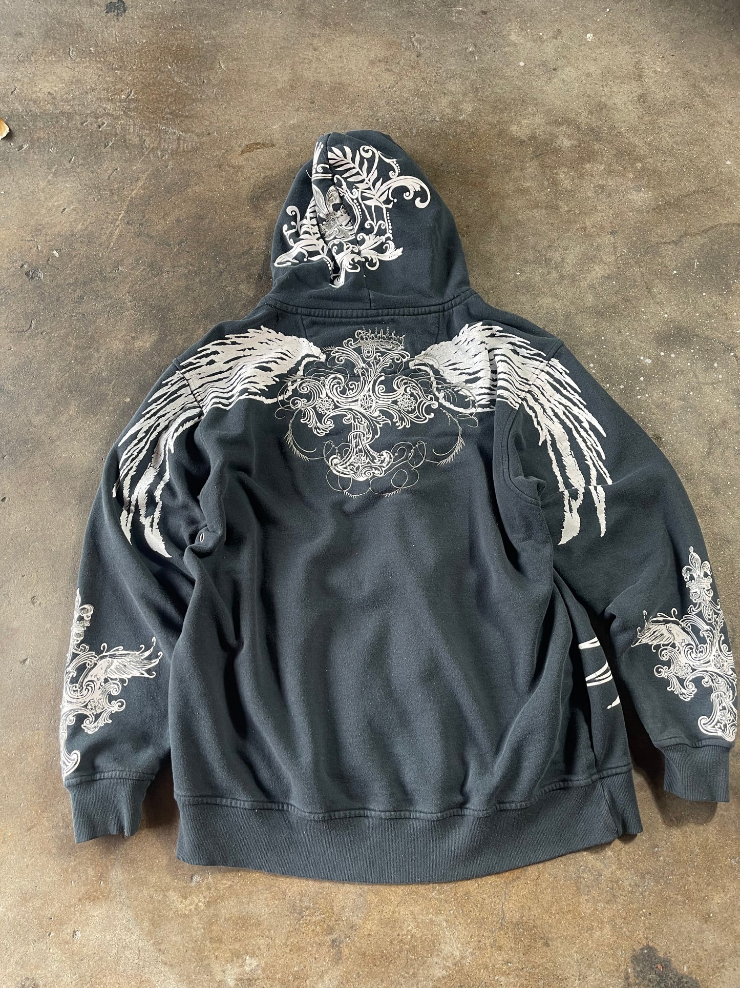 00’s AOP Rhinestoned Zip Up Hoodie XL