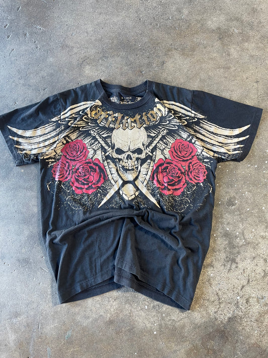 00’s Black Roses Affliction Shirt Large