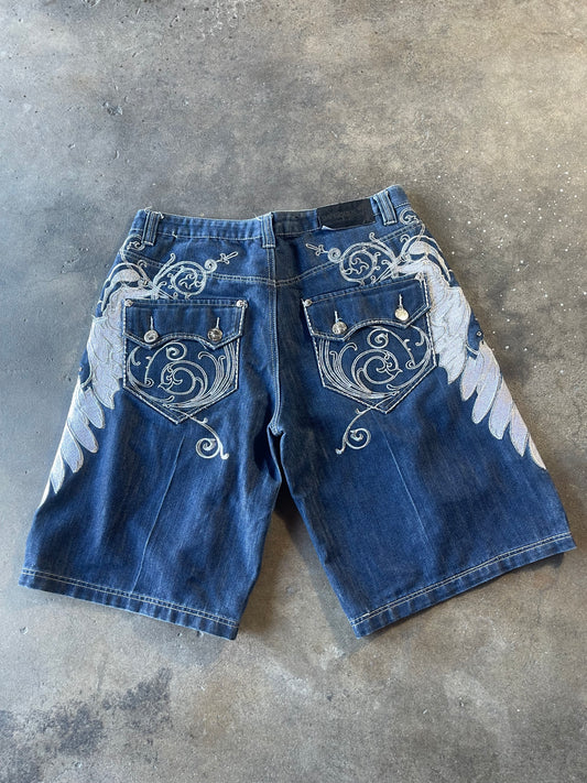 00’s Imperious Embroidered Jorts 36