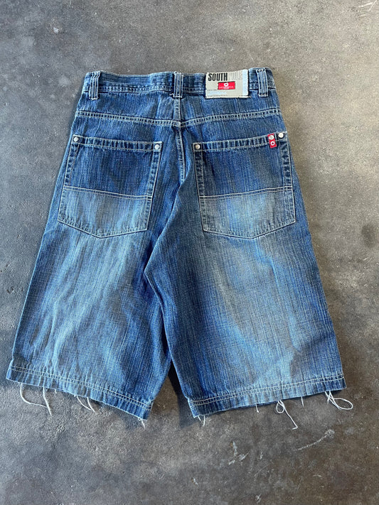 Baggy Distressed Red Tab Southpole Jorts 32