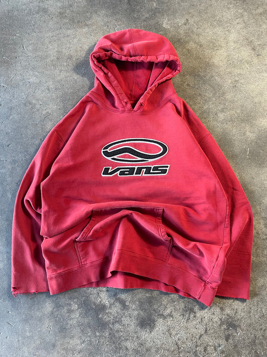 Vintage Cherry Red Vans Hoodie Large