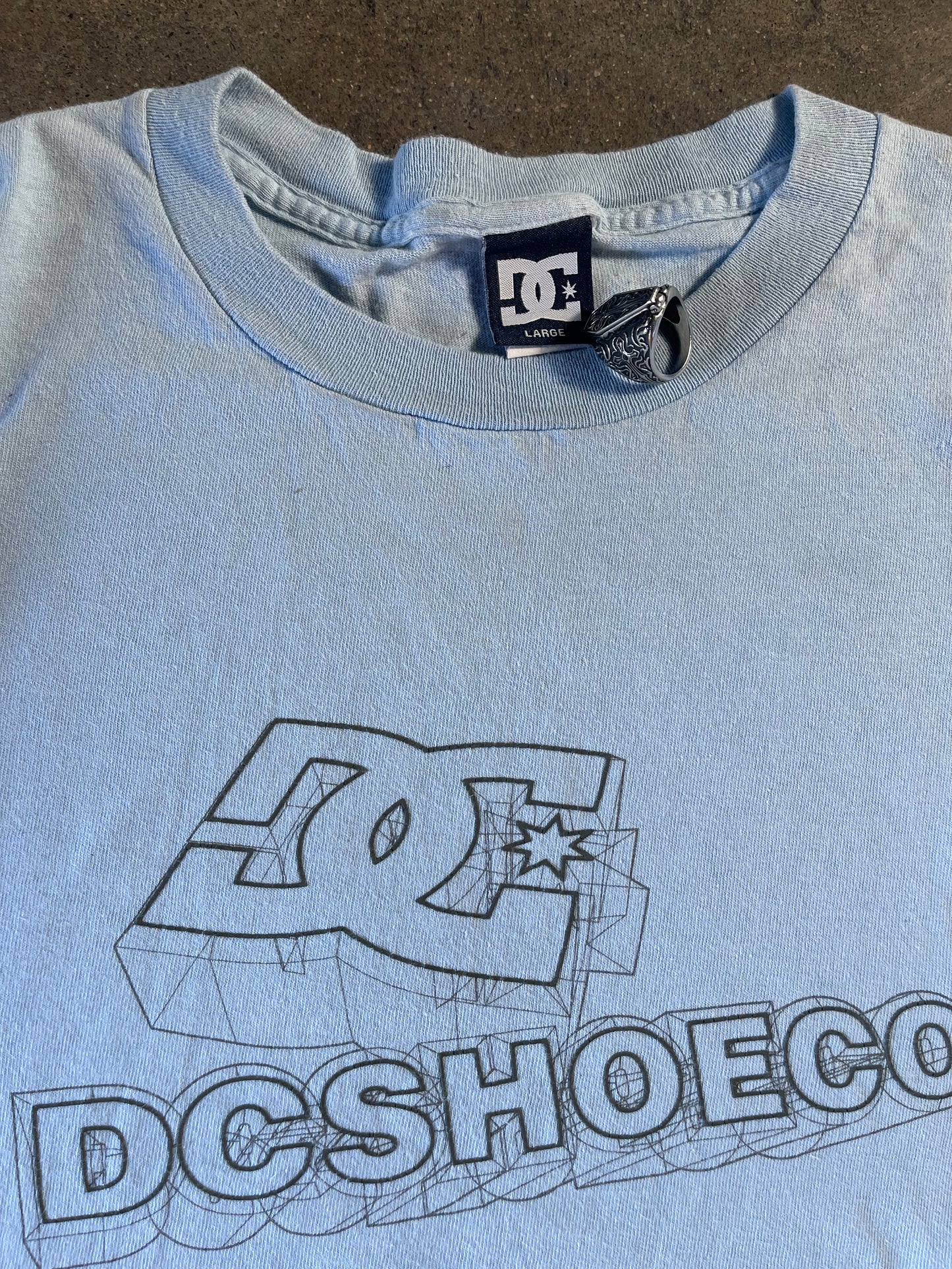 Vintage Baby Blue DC Shirt Large