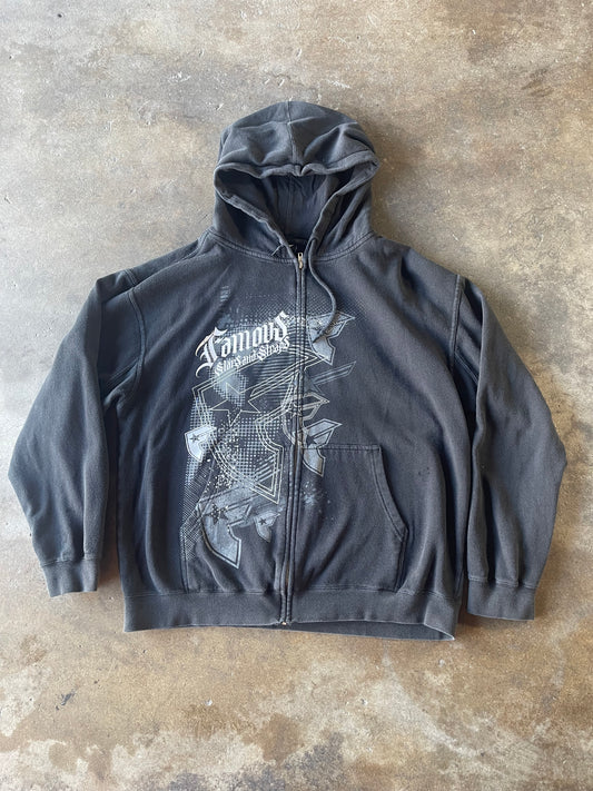 Black Famous Zip Up Hoodie XL