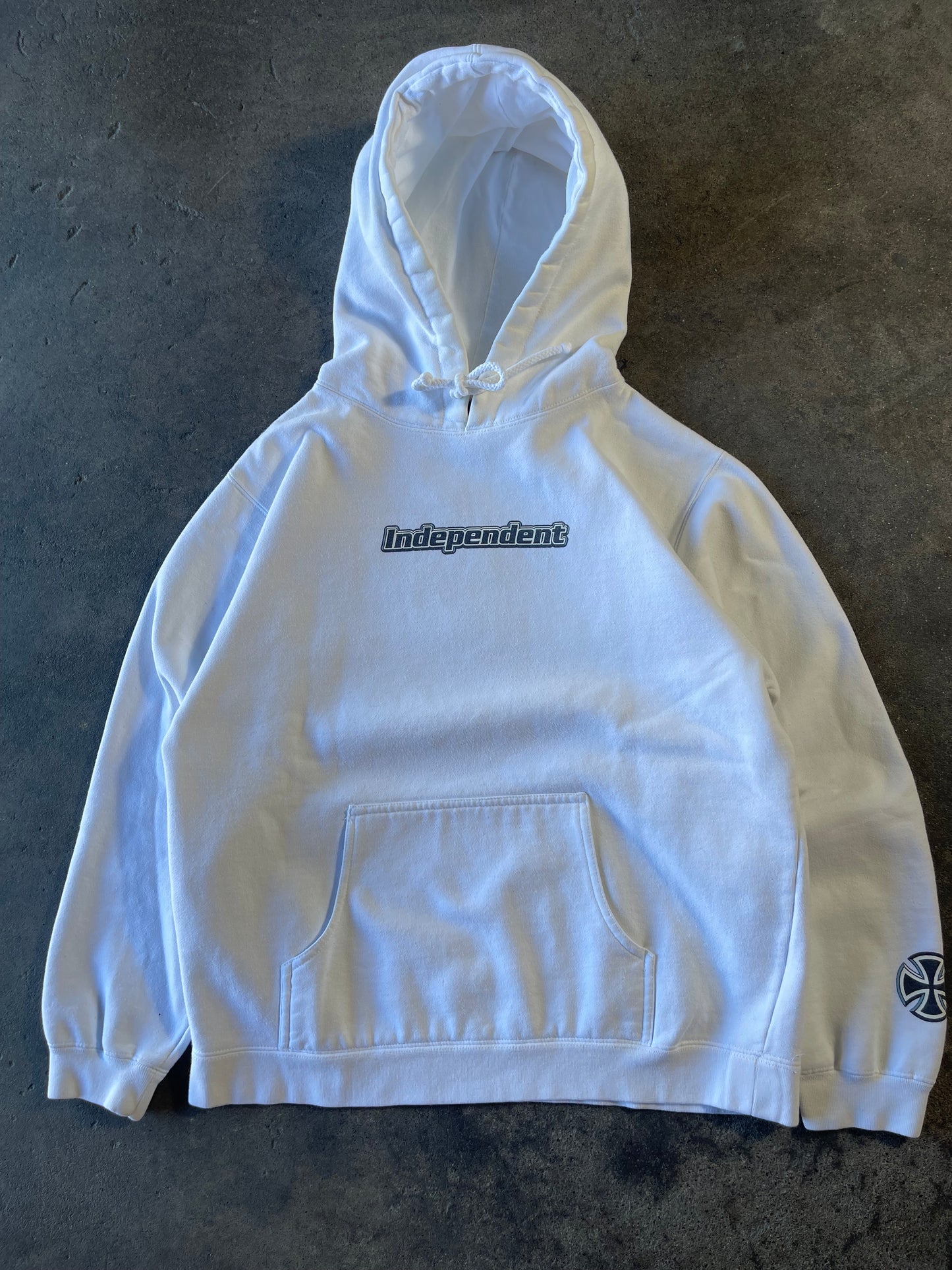 00’s White Independent Hoodie Small