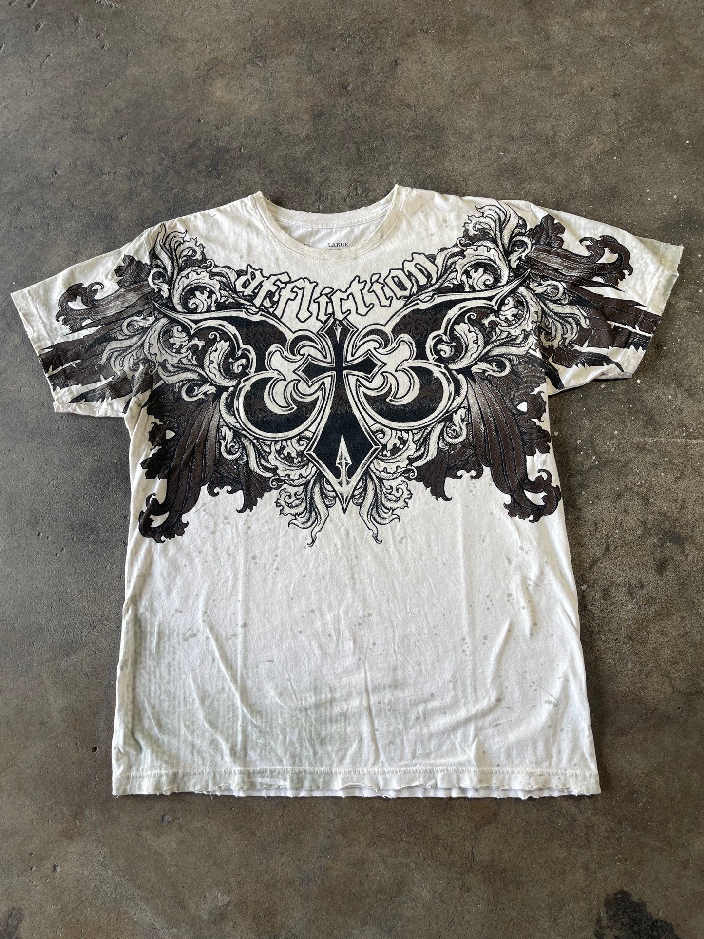 00’s White Affliction Shirt Large