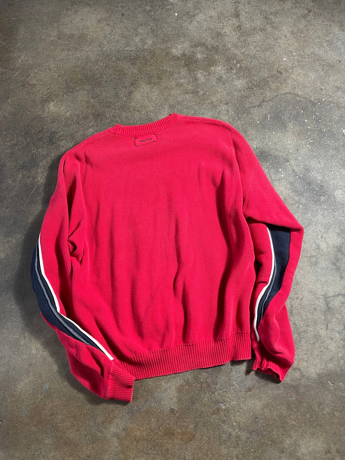 00’s Boxy Red Striped Sweater Large