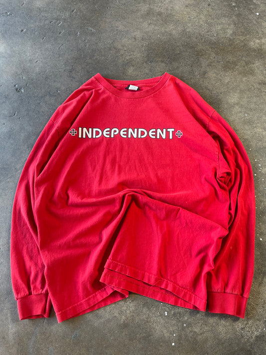 00’s Cherry Red Independent Long Sleeve XL