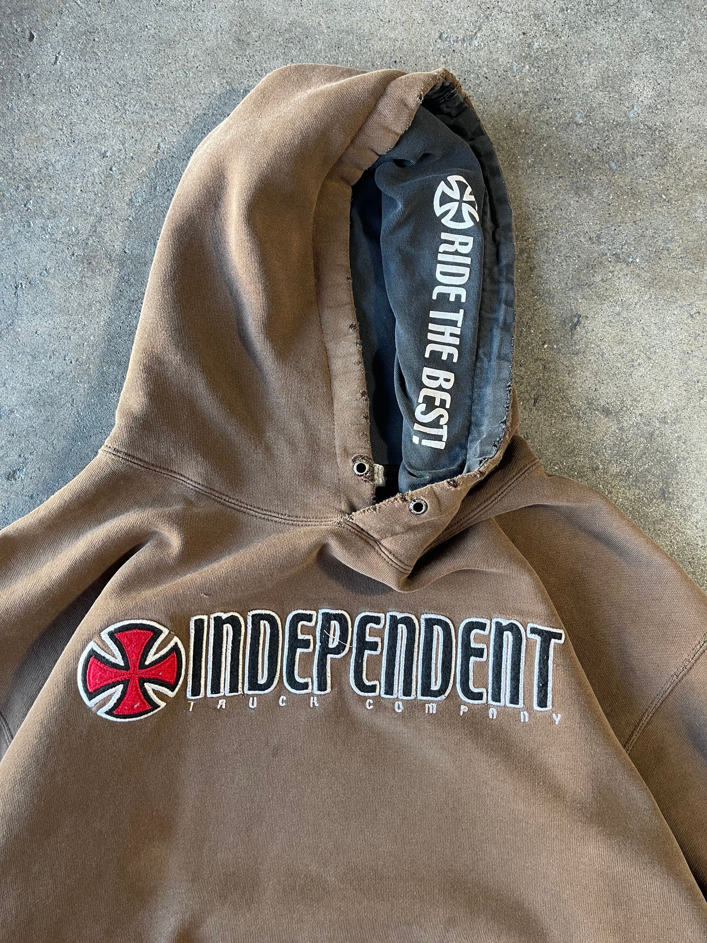 Vintage Distressed Independent Hoodie Large