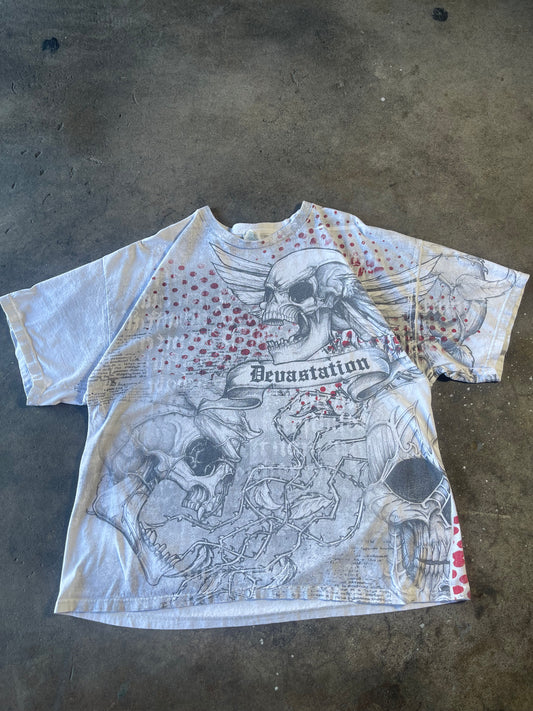 00’s White Devastation Shirt 2XL