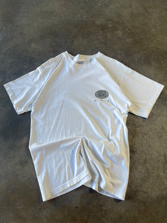 90’s White Vans Shirt Large