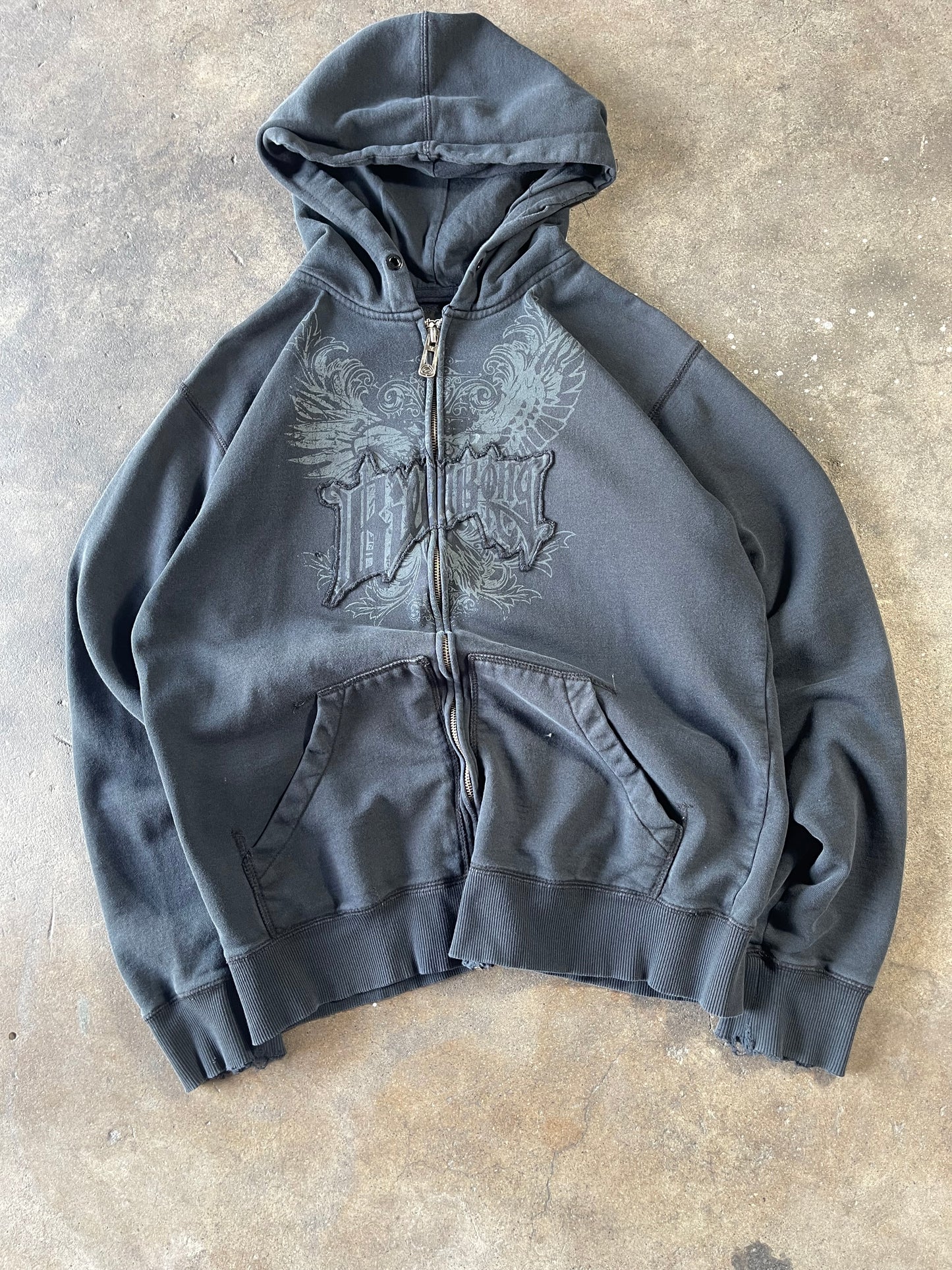 00’s Black BillaBong Zip Up Large