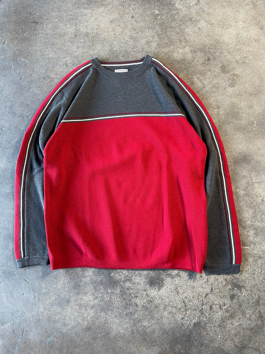 Vintage Red Striped Sweater Large