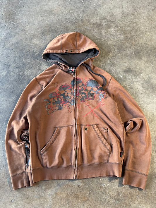 00’s Brown Top Heavy Zip Up Medium