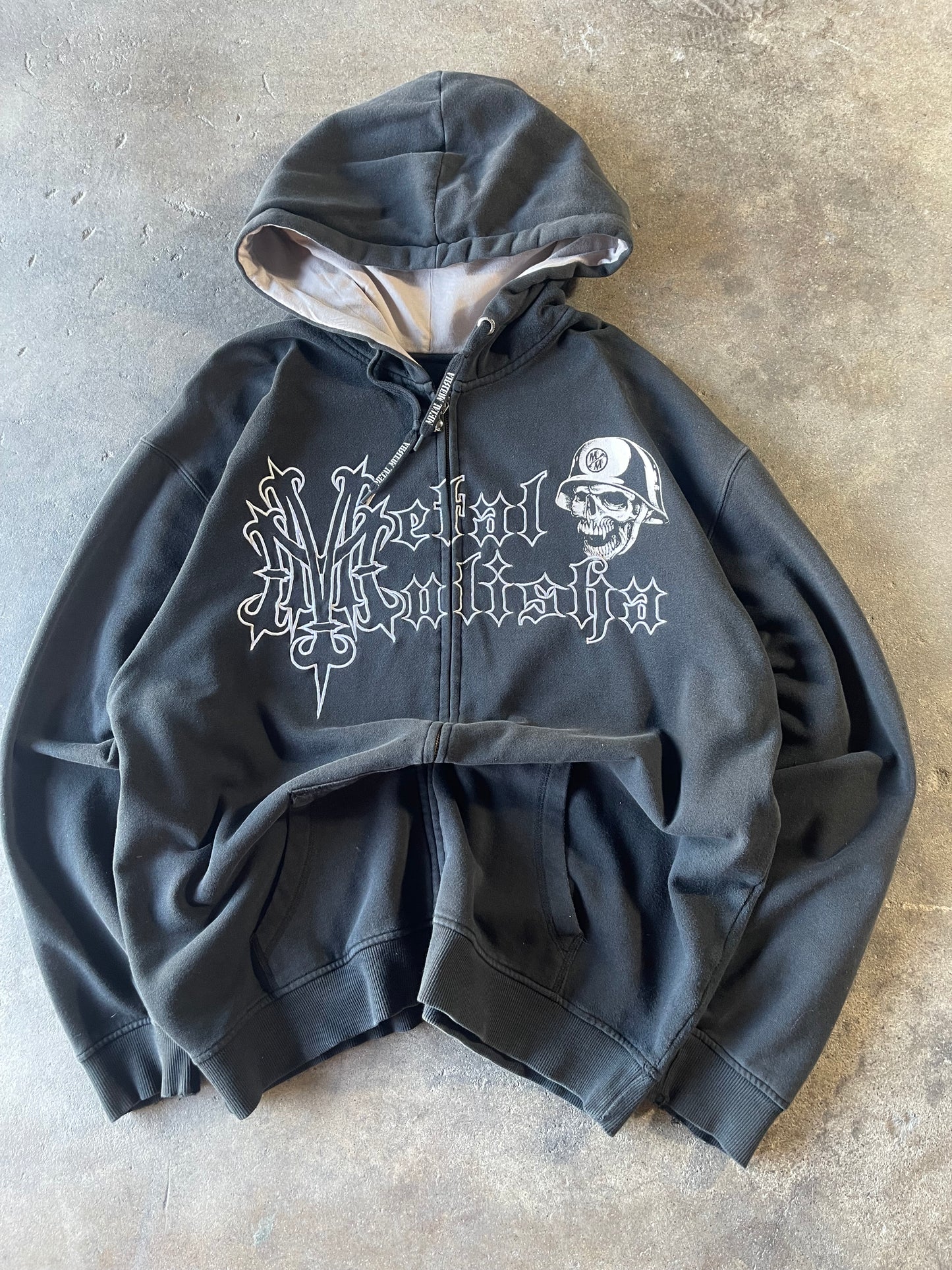 Black Metal Mulisha Embroidered Zip Up 2XL
