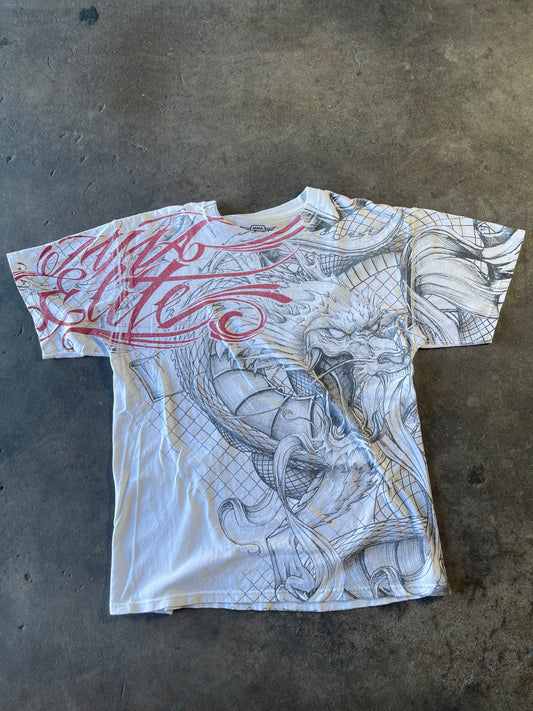 00’s White MMA Elite Shirt Large