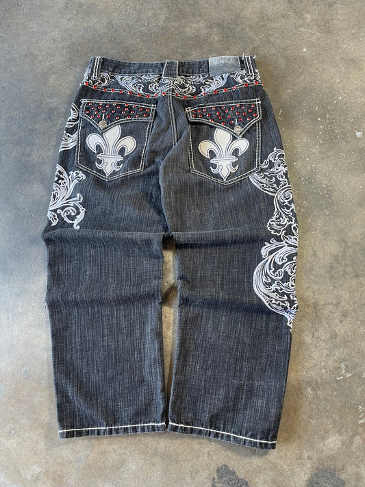 00’s Victorious Embroidered Jeans 36x30