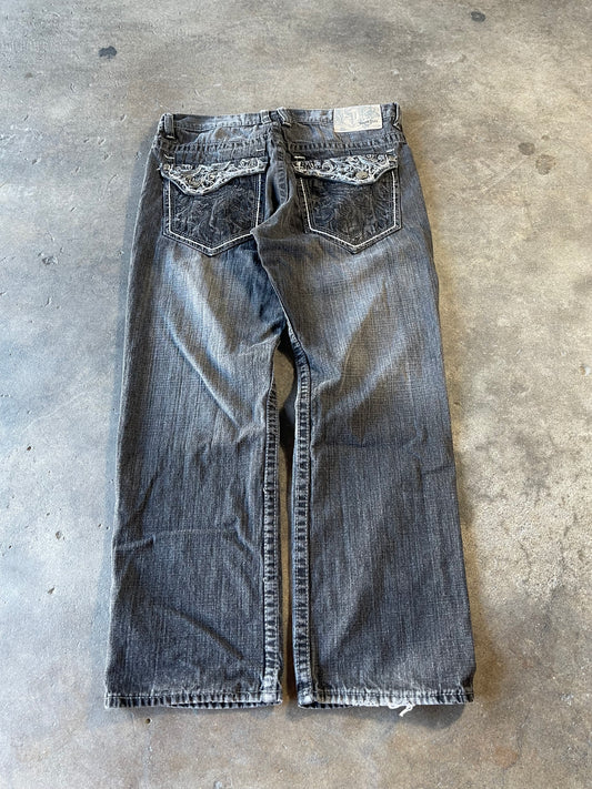 00’s Baggy Black Southpole Jeans 38x30