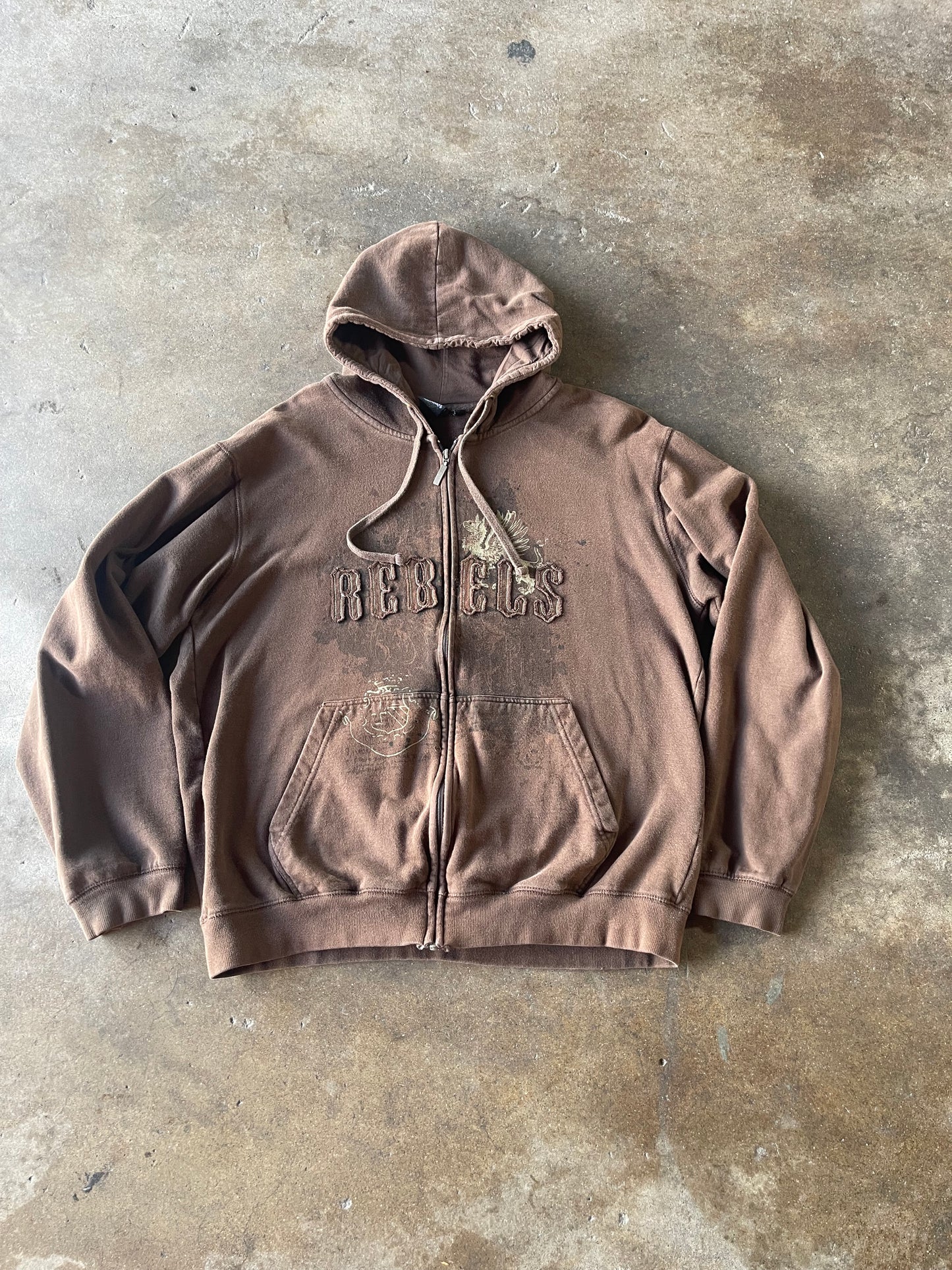 Brown Rebel Zip Up Large