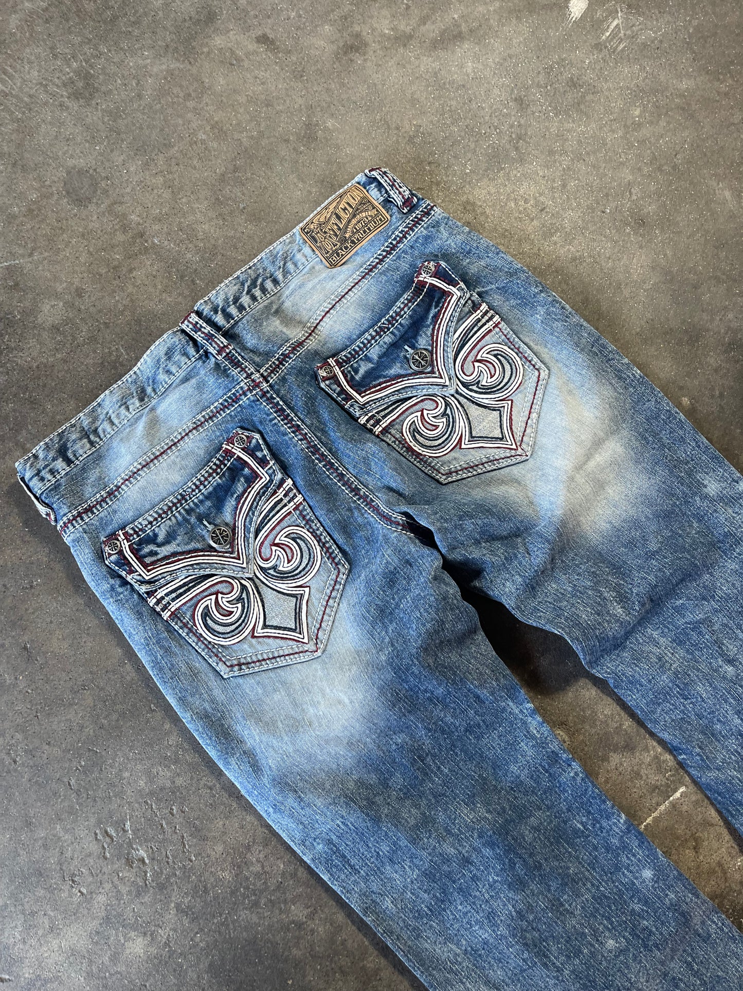 Distressed Affliction Jeans 38x32