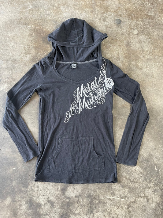 Black Fem MMulisha Hooded Long Sleeve Large