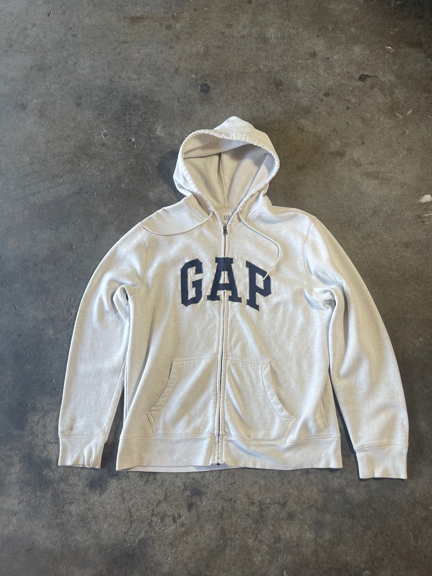 White Gap Zip Up Large Stained