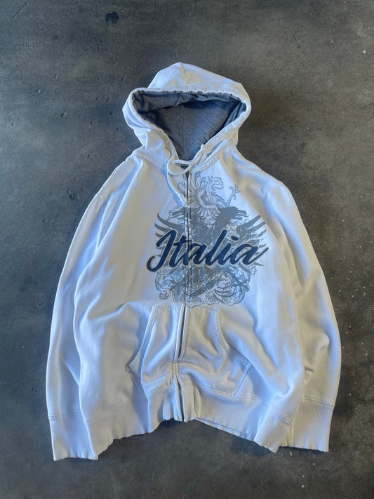 00’s White Italia Zip Up 2XL