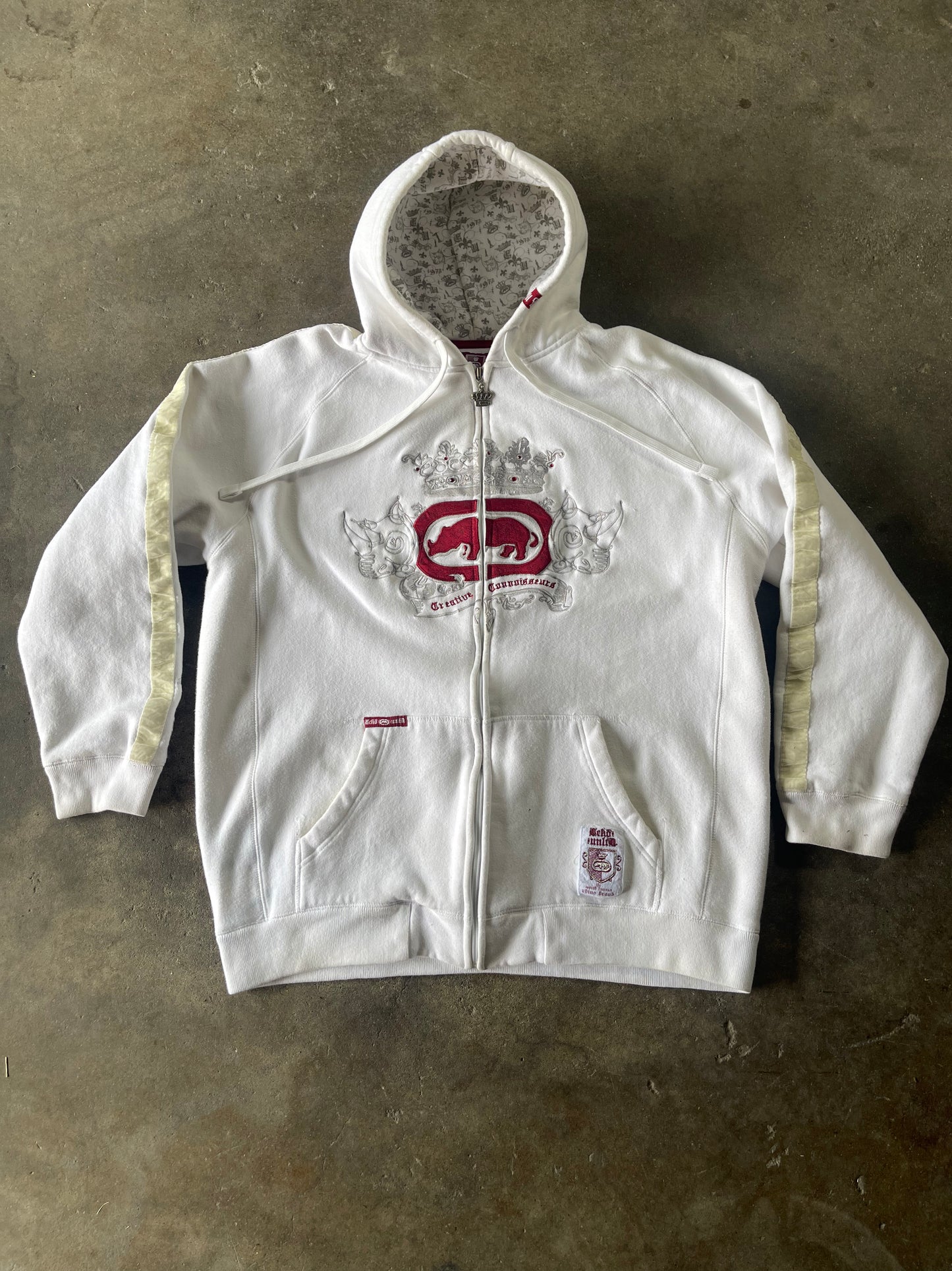 Royal White Heavyweight Ecko Zip Up XL