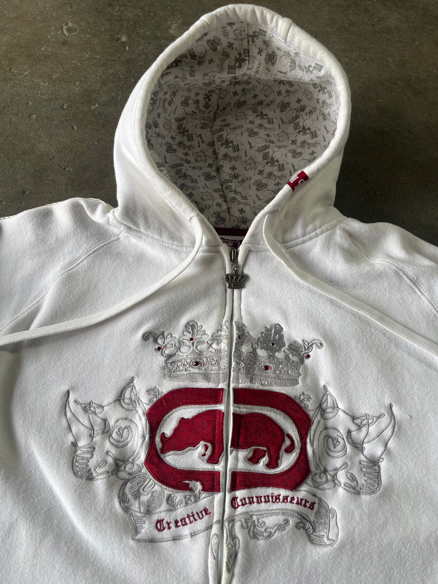 Royal White Heavyweight Ecko Zip Up XL